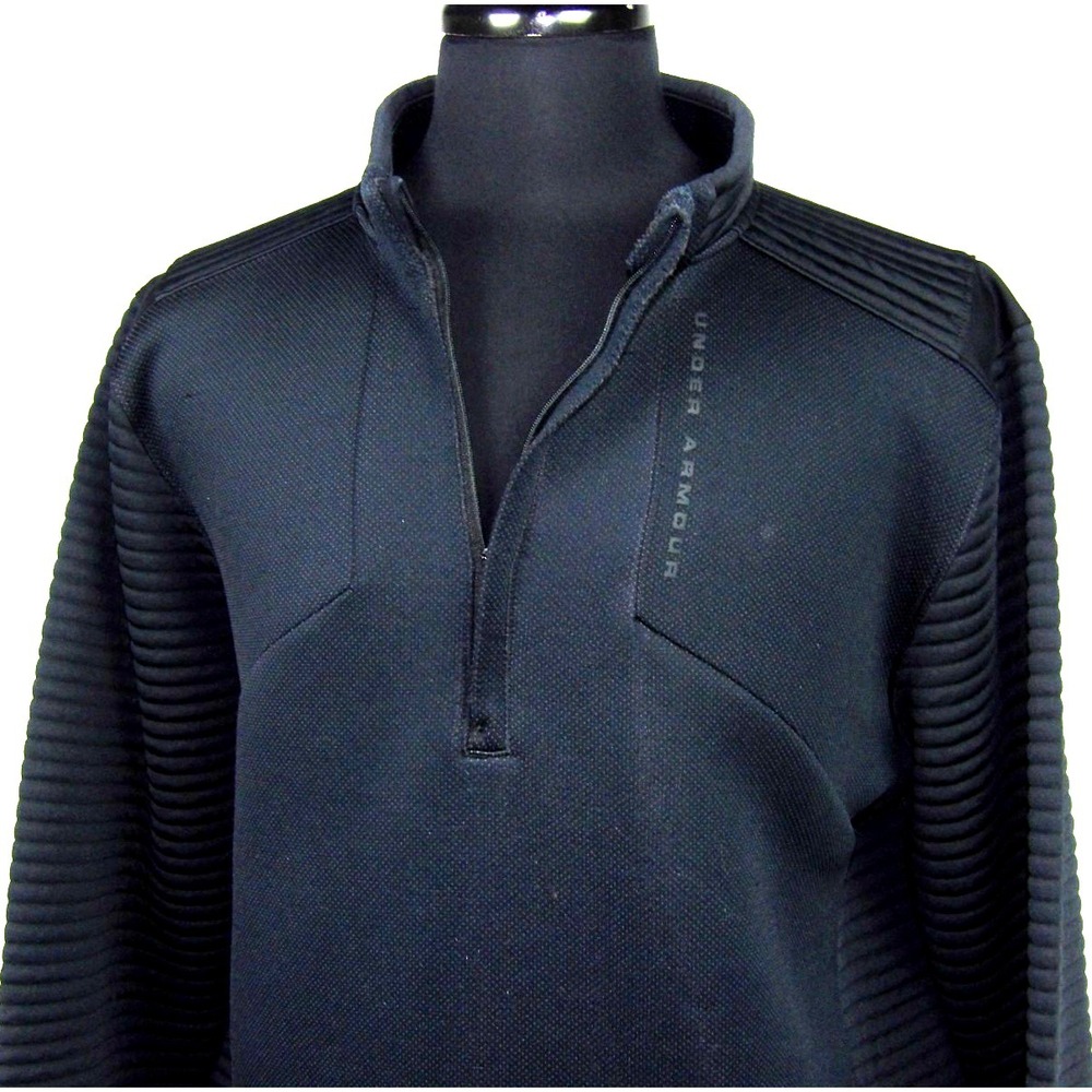 Under Armour Cold Gear GOLF Black 1/4 Zip Loose Fit Athletic Jacket Men's XXL